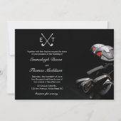 Golf Clubs Elegante Hochzeit Mit Monogramm Einladung (Vorderseite)