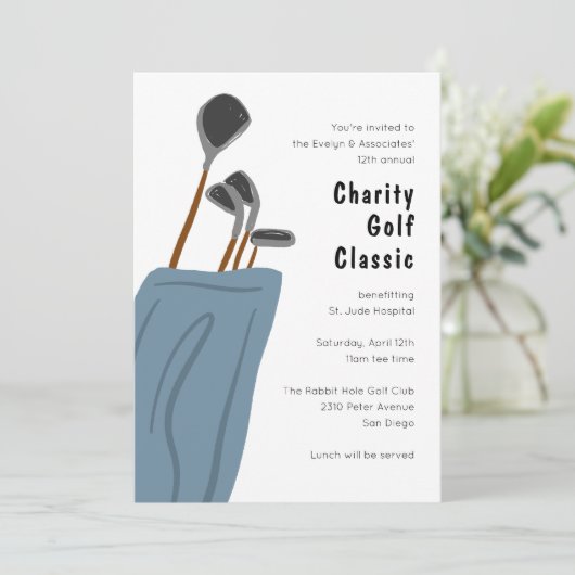 Golf Clubs Event Einladung (Stehend Vorderseite)