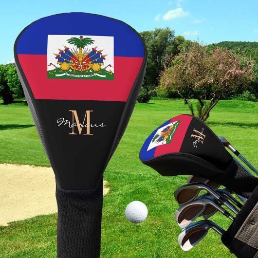 Golf Clubs für mit Monogramm und Haitis Flag Headcover