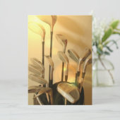 Golf Clubs in Bag Einladung (Stehend Vorderseite)