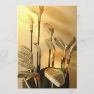 Golf Clubs in Bag Einladung