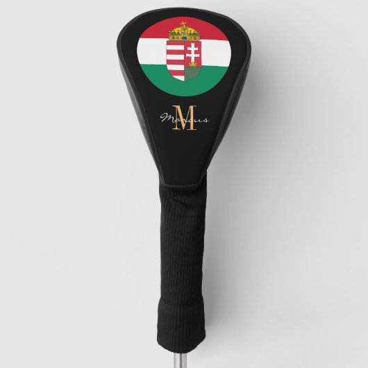 Golf Clubs mit mit Monogramm und ungarischer Flagg Headcover (Vorderseite)