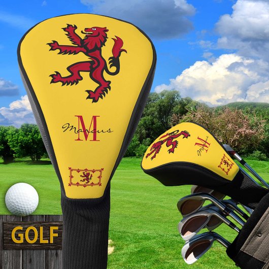 Golf Clubs, mit Monogramm & schottisch, Rampant Golf Headcover