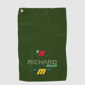 Golf Clubs, Name & Initial Monogram Golfhandtuch (Vorderseite)