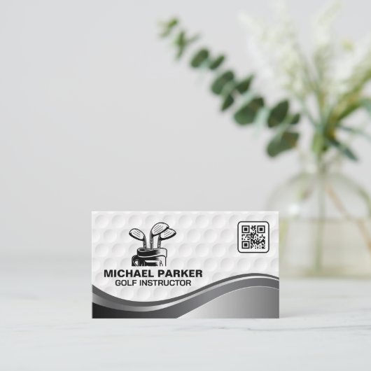 Golf Clubs | QR-Code Visitenkarte (Stehend Vorderseite)