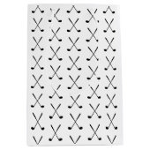 Golf Clubs Silhouette Moderner klassischer Spaß Mittlere Geschenktüte (Vorderseite)