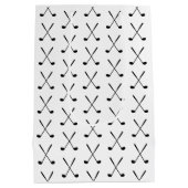 Golf Clubs Silhouette Moderner klassischer Spaß Mittlere Geschenktüte (Rückseite)