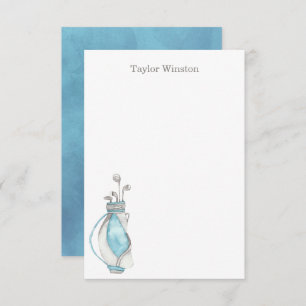 Golf Clubs und Bag Dankeskarte