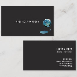 Golf Coach Academy Metallic Blue-Black background  Visitenkarte