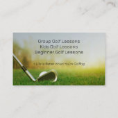Golf Coach | Beruflicher Golflehrer Visitenkarte (Rückseite)