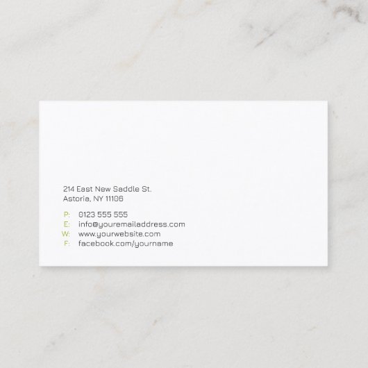 Golf Coach | Beruflicher Golflehrer Visitenkarte (Rückseite)