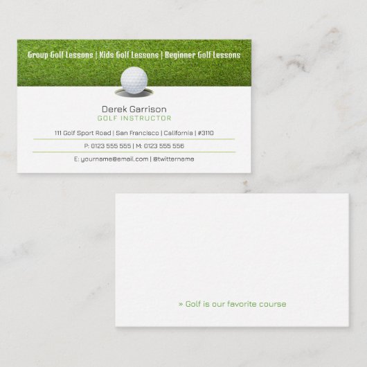 Golf Coach | Beruflicher Golflehrer Visitenkarte (Vorne/Hinten)
