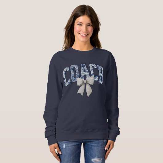 Golf Coach Blue Floral Bow Sweatshirt (Vorne ganz)