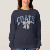Golf Coach Blue Floral Bow Sweatshirt (Vorderseite)