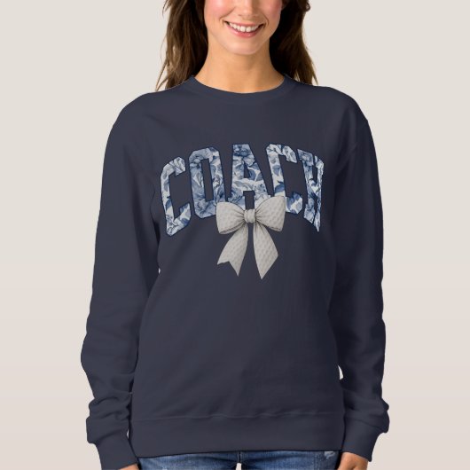 Golf Coach Blue Floral Bow Sweatshirt (Vorderseite)