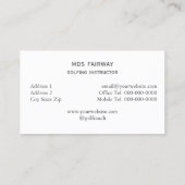 Golf Coach Golfing Instructor Business Card Visitenkarte (Rückseite)
