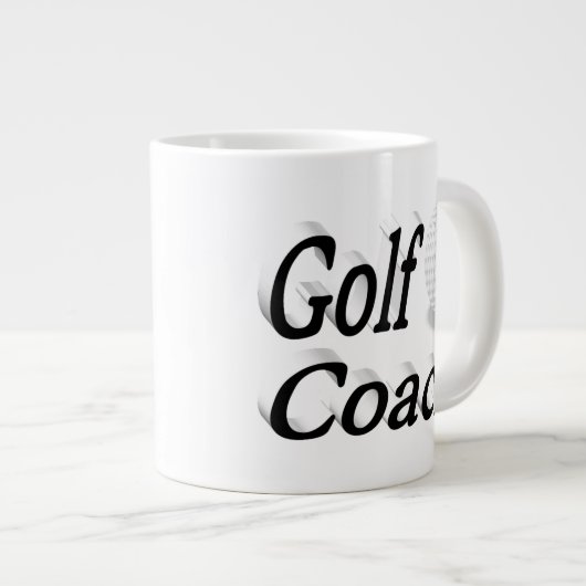 Golf Coach Halbtext Riesenkaffee Tasse (Vorderseite Rechts)