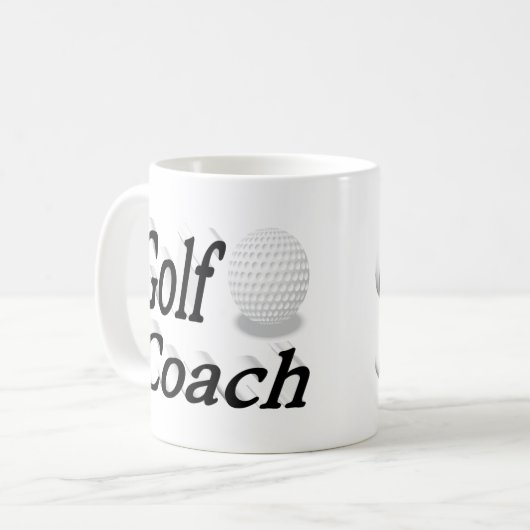 Golf Coach Halbtext Tasse (Vorderseite Links)