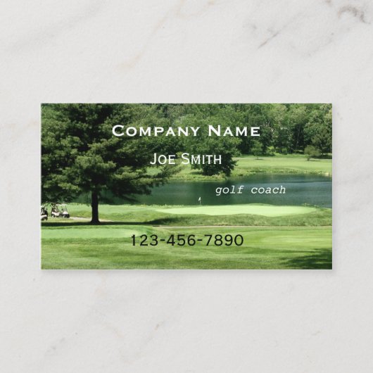 Golf Coach oder Instructor Business Card Visitenkarte (Vorderseite)