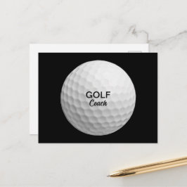Golf Coach Realistischer Ball Schwarz Postkarte