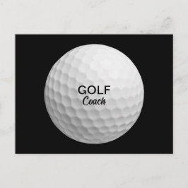 Golf Coach Realistischer Ball Schwarz Postkarte