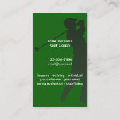 Golf Coach Theme Business Cards Visitenkarte (Rückseite)