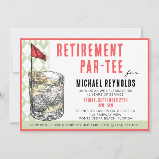 Golf Cocktail Party Einladung (Vorderseite)