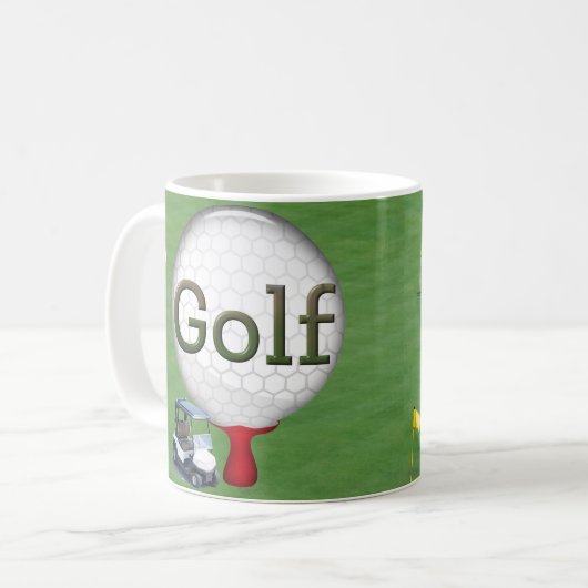 Golf Composite Ball Cart Flags Kaffeetasse (Vorderseite Links)