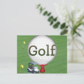 Golf Composite Ball Cart Flags Postkarte (Stehend Vorderseite)