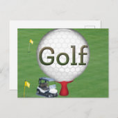 Golf Composite Ball Cart Flags Postkarte (Vorne/Hinten)