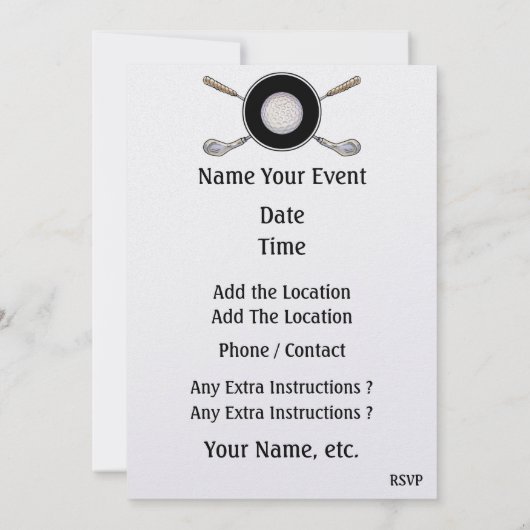 Golf-Cookout-Veranstaltung - SRF Einladung (Rückseite)