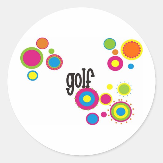 Golf Cool Polka Dots Runder Aufkleber (Vorderseite)
