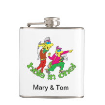 Golf Couple Vinyl Wrapped Flask