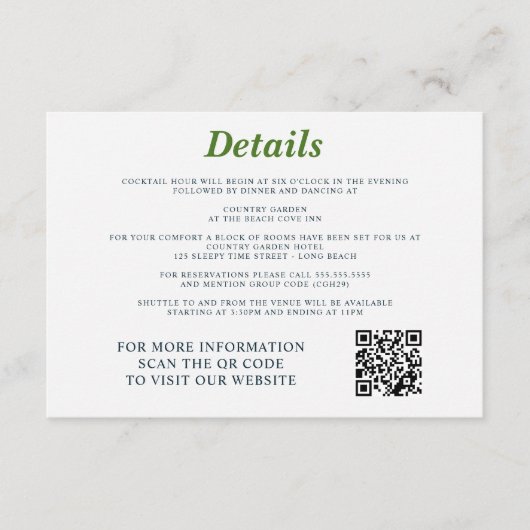 Golf Couple Wedding Begleitkarte (Vorderseite)