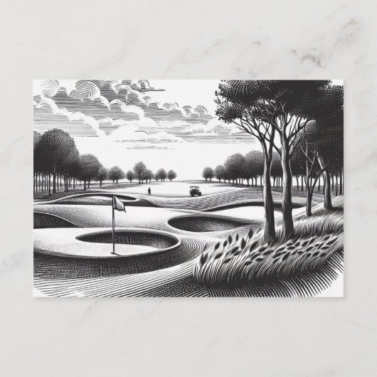 Golf Couple Wedding Begleitkarte (Rückseite)