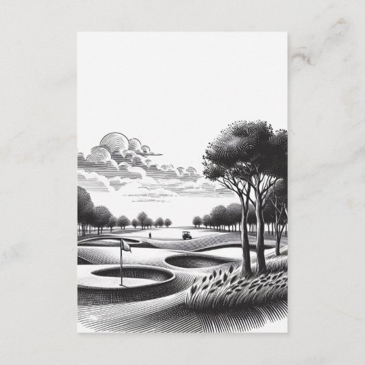 Golf Couple Wedding Begleitkarte (Rückseite)