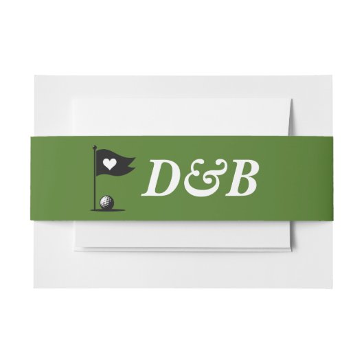 Golf Couple Wedding Einladungsbanderole (Vorderseite Beispiel)