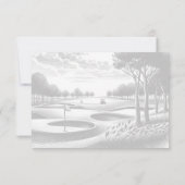 Golf Couple Wedding RSVP Karte (Rückseite)