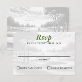 Golf Couple Wedding RSVP Karte