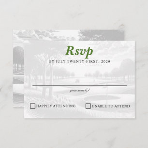 Golf Couple Wedding RSVP Karte