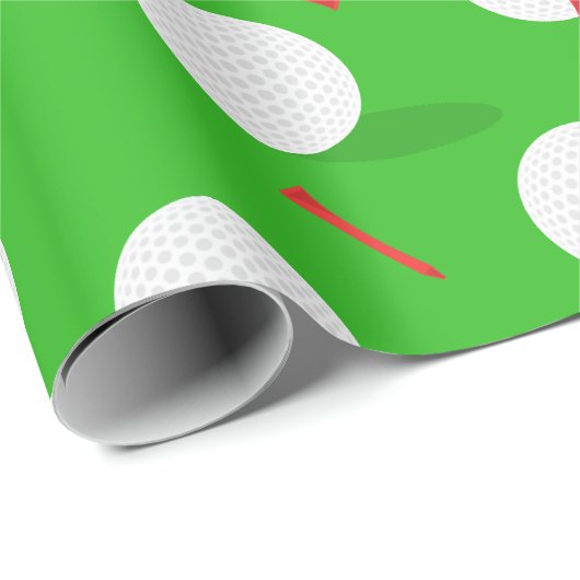 Golf Course Balls und T-Shirts Muster Geschenkpapier (Rolleneckpunkt)