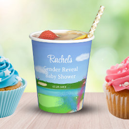 Golf Course Bunker Gender Reveal Baby Dusche Pappbecher