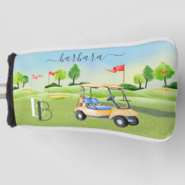 Golf Course Cart Women Monogram Name Putter Golf Headcover