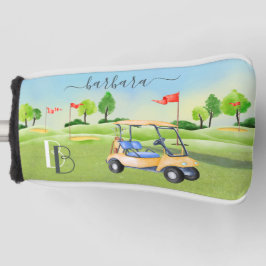 Golf Course Cart Women Monogram Name Putter Headcover