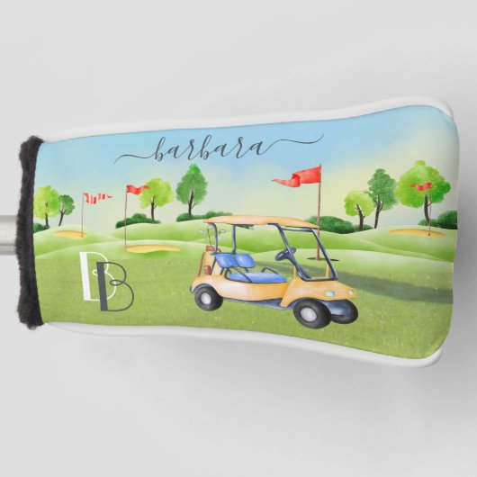 Golf Course Cart Women Monogram Name Putter Headcover (Vorderseite)