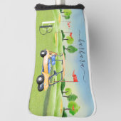 Golf Course Cart Women Monogram Name Putter Headcover (Rotieren 90)