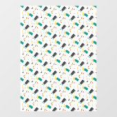 Golf Course Clubs Tees Bag Sports Pattern Large Fensteraufkleber (Blatt)