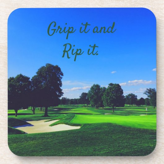 Golf Course Grip es und Rip it Getränkeuntersetzer (Vorderseite)