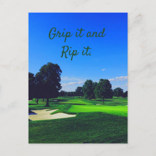 Golf Course Grip es und Rip it Postkarte