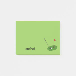 Golf Course Hole mit Flag personalize Post-it Klebezettel